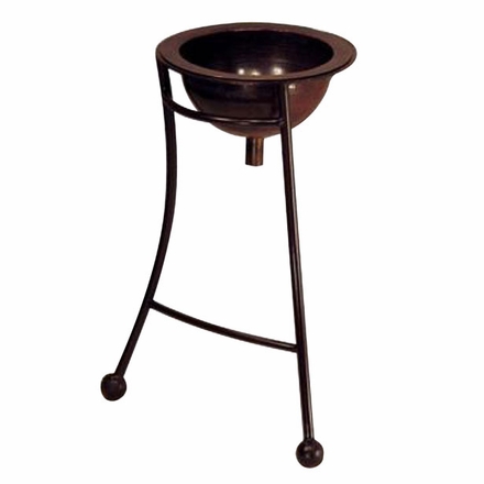 Round Sink Stand with Copper Sink