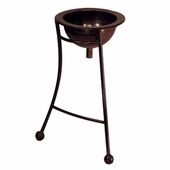 Round Sink Stand with Copper Sink