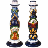 Round Talavera Candlestick
