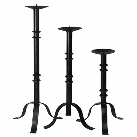 Rust Iron Pipe Candlesticks - Set of 3