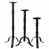 Rust Iron Pipe Candlesticks - Set of 3