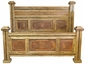 Rustic 4-Piece King Bedroom Set with Iron Clavos and Accents