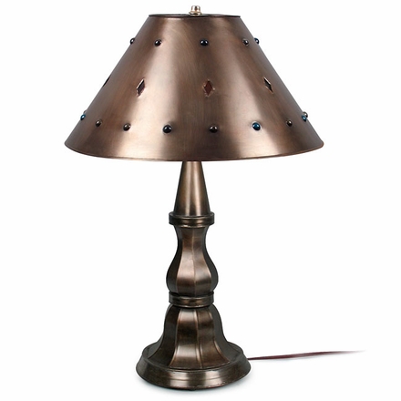 Rustic Aged Tin Round Lamp