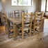 Rustic Alder Dining Set with Scalloped Top Edge - 7 Piece Set