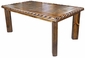 Rustic Alder Dining Set with Scalloped Top Edge - 7 Piece Set