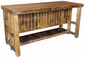 Rustic Bar/Kitchen Island with Drawers & Crate Storage