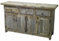 Rustic Barnwood Natural Buffet -  4 Doors