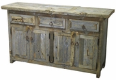 Rustic Barnwood Natural Buffet -  4 Doors