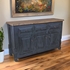 Rustic Black Painted Wood Buffet - 3 Doors & 3 Drawers