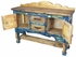 Rustic Blue Ox Yoke Console Table  Handcrafted Mexican Buffet