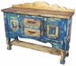 Rustic Blue Ox Yoke Console Table � Handcrafted Mexican Buffet