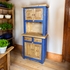 Rustic Blue Painted Wood Trastero Hutch