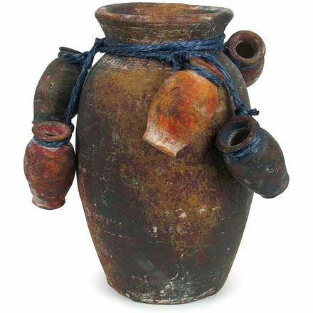 Rustic Clay Vase with Mini Pots