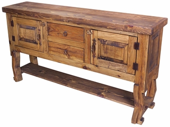 Rustic Console Table - 2 Doors & 2 Drawers