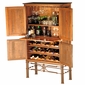 Rustic Copper Bar Cabinet with Iron Base