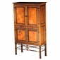 Rustic Copper Bar Cabinet with Iron Base