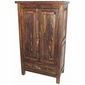 Rustic Distressed Wood Armoire - 2 Doors and 1 Drawer