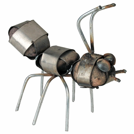 Rustic Iron and Stone Ant Sculpture