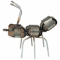Rustic Iron and Stone Ant Sculpture