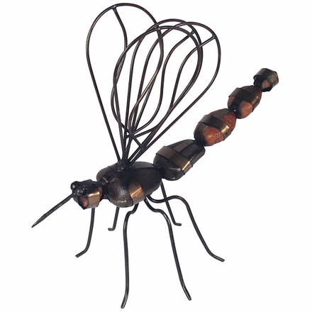 Rustic Iron and Stone Mosquito Sculpture