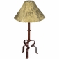 Rustic Iron Cascada Table Lamp With Pigskin or Rawhide Shade