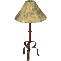 Rustic Iron Cascada Table Lamp With Pigskin or Rawhide Shade