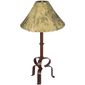 Rustic Iron Cascada Table Lamp With Pigskin or Rawhide Shade