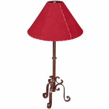 Rustic Iron Playa Table Lamp With Pigskin Shade