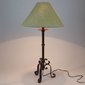 Rustic Iron Playa Table Lamp With Pigskin Shade