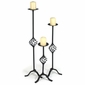 Rustic Iron Spiral Floor Candle Holders - Set of 3