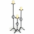 Rustic Iron Spiral Floor Candle Holders - Set of 3