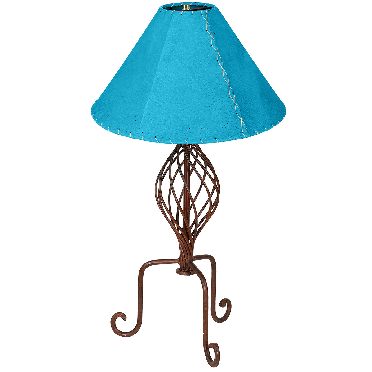 Rustic Round Iron Table Lamp Base – 4.56" Diameter, Stable Flat Bottom, DIY Night Light Stand (Silver, Pre-Drilled Wire Holes)