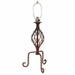 Rustic Iron Spiral Twist Table Lamp With Pigskin Shade