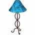 Rustic Iron Teardrop Table Lamp With Pigskin or Rawhide Shade