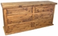 Rustic Long Pine Dresser - 6 Drawers
