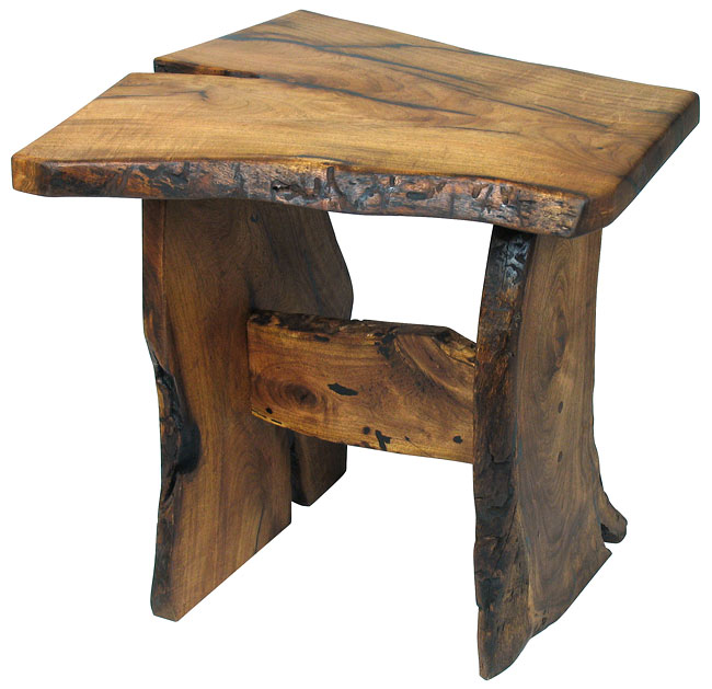 Rustic Mesquite Bookmatched Top End Table