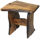 Rustic Mesquite Bookmatched Top End Table