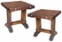 Rustic Mesquite Butcher Block Top End Tables - Set of 2