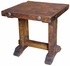 Rustic Mesquite Butcher Block Top End Tables - Set of 2