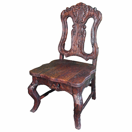Rustic Mesquite Carved Dining Chair