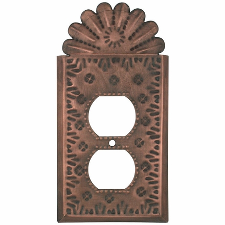 Rustic Metal Outlet Cover - Flower & Crown