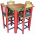 Rustic Mexican Multi-color Tall Bistro Dining Set with 4 Chairss