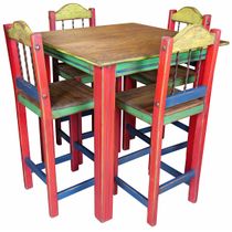Rustic Mexican Multi-color Tall Bistro Dining Set with 4 Chairss