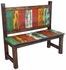 Rustic Multi-Color Painted Wood Bench