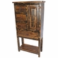 Rustic Multi-Use Hutch - Dark Patina and Natural Wood with Lower Shelf
