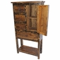 Rustic Multi-Use Hutch - Dark Patina and Natural Wood with Lower Shelf