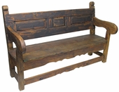 Rustic Old Door Mexican Colonial Bench