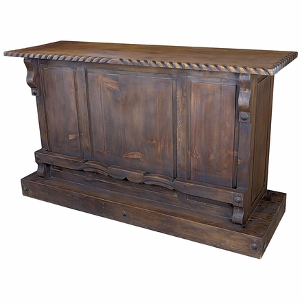 Rustic Old Wood Bar with Carved Edge