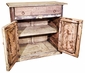Rustic Old Wood Cabinet 2 Doors - 1 Drawer