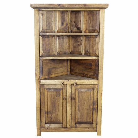 Rustic Old Wood Corner Cabinet and Shelf